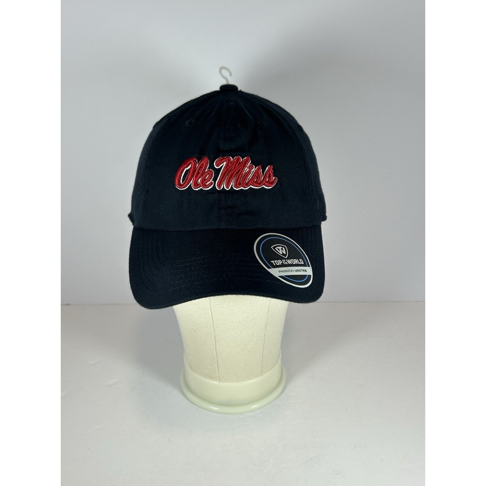Ole Miss Top of the World Navy & Red Embroidered Hat Adjustable Strap Youth Size